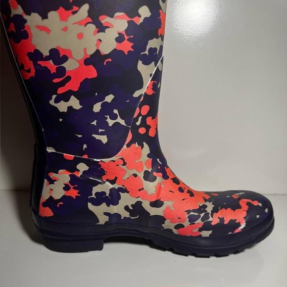 Hunter Women’s Colorful Flecktarn Camo Matte Rainboots Size 9 - Picture 5 of 14